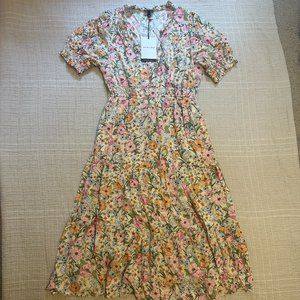Floral ruffle maxi dress NWT